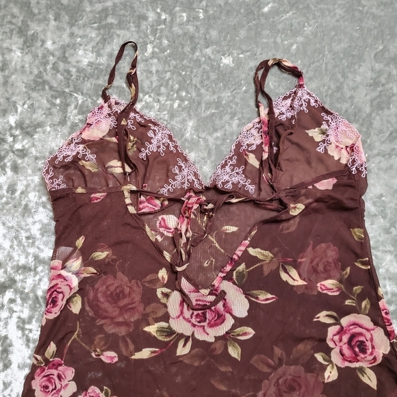 Avon Rose Print Sheer Slip - Picture 5 of 7
